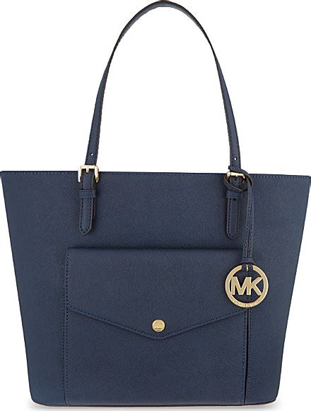 michael kors saffiano wallet navy|Michael Kors saffiano leather tote.